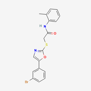 molecular formula C18H15BrN2O2S B3206300 2-((5-(3-bromophenyl)oxazol-2-yl)thio)-N-(o-tolyl)acetamide CAS No. 1040667-31-9