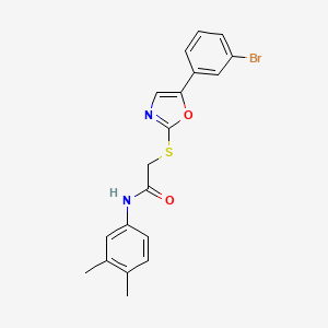 molecular formula C19H17BrN2O2S B3206304 2-((5-(3-bromophenyl)oxazol-2-yl)thio)-N-(3,4-dimethylphenyl)acetamide CAS No. 1040667-37-5