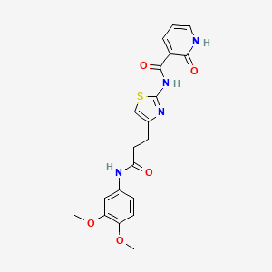 molecular formula C20H20N4O5S B3206306 N-(4-(3-((3,4-dimethoxyphenyl)amino)-3-oxopropyl)thiazol-2-yl)-2-oxo-1,2-dihydropyridine-3-carboxamide CAS No. 1040667-39-7
