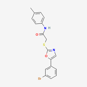 molecular formula C18H15BrN2O2S B3206330 2-((5-(3-bromophenyl)oxazol-2-yl)thio)-N-(p-tolyl)acetamide CAS No. 1040667-61-5