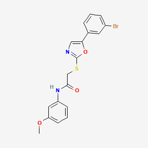 molecular formula C18H15BrN2O3S B3206334 2-((5-(3-bromophenyl)oxazol-2-yl)thio)-N-(3-methoxyphenyl)acetamide CAS No. 1040667-67-1