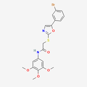 molecular formula C20H19BrN2O5S B3206338 2-((5-(3-bromophenyl)oxazol-2-yl)thio)-N-(3,4,5-trimethoxyphenyl)acetamide CAS No. 1040667-79-5