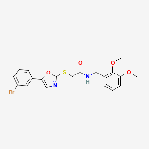 molecular formula C20H19BrN2O4S B3206364 2-((5-(3-bromophenyl)oxazol-2-yl)thio)-N-(2,3-dimethoxybenzyl)acetamide CAS No. 1040668-16-3