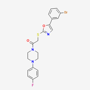 molecular formula C21H19BrFN3O2S B3206373 1-({[5-(3-Bromophenyl)-1,3-oxazol-2-yl]thio}acetyl)-4-(4-fluorophenyl)piperazine CAS No. 1040668-28-7