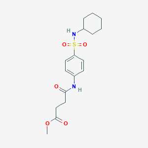 molecular formula C17H24N2O5S B320638 Methyl 4-{4-[(cyclohexylamino)sulfonyl]anilino}-4-oxobutanoate 