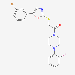 molecular formula C21H19BrFN3O2S B3206388 1-({[5-(3-Bromophenyl)-1,3-oxazol-2-yl]thio}acetyl)-4-(2-fluorophenyl)piperazine CAS No. 1040668-34-5