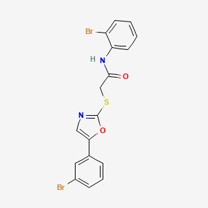 molecular formula C17H12Br2N2O2S B3206396 N-(2-bromophenyl)-2-((5-(3-bromophenyl)oxazol-2-yl)thio)acetamide CAS No. 1040668-40-3
