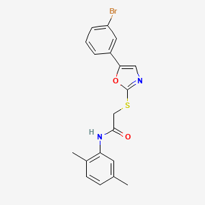 molecular formula C19H17BrN2O2S B3206406 2-((5-(3-bromophenyl)oxazol-2-yl)thio)-N-(2,5-dimethylphenyl)acetamide CAS No. 1040668-52-7