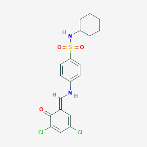 molecular formula C19H20Cl2N2O3S B320641 N-cyclohexyl-4-[[(E)-(3,5-dichloro-6-oxocyclohexa-2,4-dien-1-ylidene)methyl]amino]benzenesulfonamide 