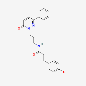 molecular formula C23H25N3O3 B3206427 3-(4-methoxyphenyl)-N-(3-(6-oxo-3-phenylpyridazin-1(6H)-yl)propyl)propanamide CAS No. 1040668-71-0