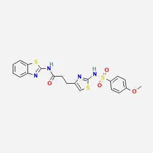 molecular formula C20H18N4O4S3 B3206433 N-(benzo[d]thiazol-2-yl)-3-(2-(4-methoxyphenylsulfonamido)thiazol-4-yl)propanamide CAS No. 1040668-82-3