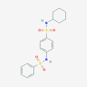 molecular formula C18H22N2O4S2 B320644 N-cyclohexyl-4-[(phenylsulfonyl)amino]benzenesulfonamide 