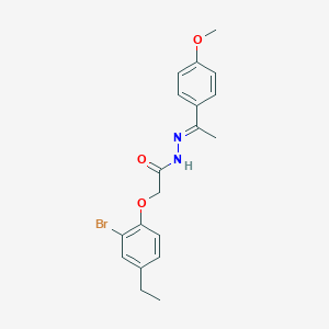 molecular formula C19H21BrN2O3 B320645 2-(2-bromo-4-ethylphenoxy)-N'-[(1E)-1-(4-methoxyphenyl)ethylidene]acetohydrazide 