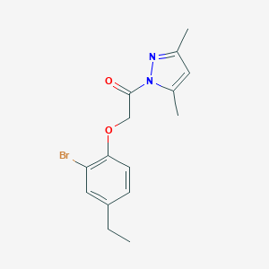 molecular formula C15H17BrN2O2 B320646 2-(2-bromo-4-ethylphenoxy)-1-(3,5-dimethyl-1H-pyrazol-1-yl)ethanone 