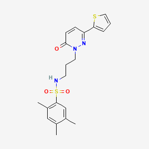 molecular formula C20H23N3O3S2 B3206533 2,4,5-trimethyl-N-(3-(6-oxo-3-(thiophen-2-yl)pyridazin-1(6H)-yl)propyl)benzenesulfonamide CAS No. 1040670-01-6