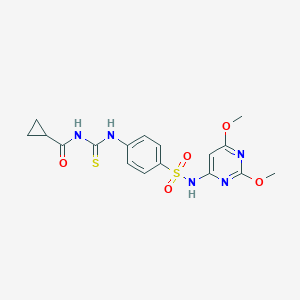 N-({4-[(2,6-dimethoxypyrimidin-4-yl)sulfamoyl]phenyl}carbamothioyl)cyclopropanecarboxamide