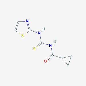 molecular formula C8H9N3OS2 B320659 N-(1,3-thiazol-2-ylcarbamothioyl)cyclopropanecarboxamide 