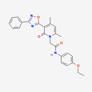 molecular formula C25H24N4O4 B3206607 2-(4,6-dimethyl-2-oxo-3-(3-phenyl-1,2,4-oxadiazol-5-yl)pyridin-1(2H)-yl)-N-(4-ethoxyphenyl)acetamide CAS No. 1040670-95-8