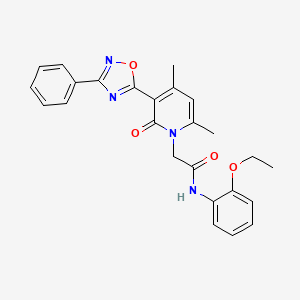 molecular formula C25H24N4O4 B3206613 2-(4,6-dimethyl-2-oxo-3-(3-phenyl-1,2,4-oxadiazol-5-yl)pyridin-1(2H)-yl)-N-(2-ethoxyphenyl)acetamide CAS No. 1040671-11-1
