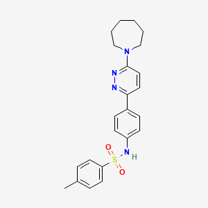 molecular formula C23H26N4O2S B3206628 N-(4-(6-(azepan-1-yl)pyridazin-3-yl)phenyl)-4-methylbenzenesulfonamide CAS No. 1040671-33-7