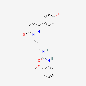 molecular formula C22H24N4O4 B3206675 1-(2-methoxyphenyl)-3-(3-(3-(4-methoxyphenyl)-6-oxopyridazin-1(6H)-yl)propyl)urea CAS No. 1040671-57-5