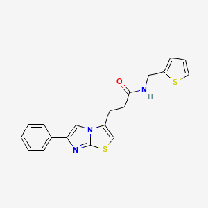 molecular formula C19H17N3OS2 B3206685 3-(6-phenylimidazo[2,1-b]thiazol-3-yl)-N-(thiophen-2-ylmethyl)propanamide CAS No. 1040671-81-5