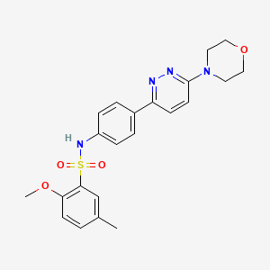 molecular formula C22H24N4O4S B3206697 2-methoxy-5-methyl-N-(4-(6-morpholinopyridazin-3-yl)phenyl)benzenesulfonamide CAS No. 1040671-92-8