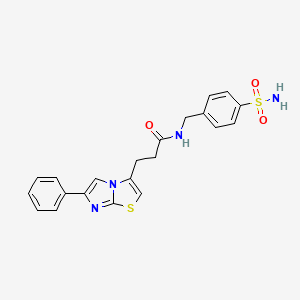 molecular formula C21H20N4O3S2 B3206707 3-(6-phenylimidazo[2,1-b]thiazol-3-yl)-N-(4-sulfamoylbenzyl)propanamide CAS No. 1040671-96-2