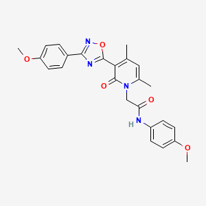 molecular formula C25H24N4O5 B3206710 N-(4-methoxyphenyl)-2-(3-(3-(4-methoxyphenyl)-1,2,4-oxadiazol-5-yl)-4,6-dimethyl-2-oxopyridin-1(2H)-yl)acetamide CAS No. 1040672-03-4