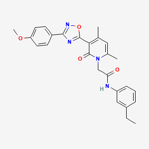 molecular formula C26H26N4O4 B3206722 N-(3-ethylphenyl)-2-(3-(3-(4-methoxyphenyl)-1,2,4-oxadiazol-5-yl)-4,6-dimethyl-2-oxopyridin-1(2H)-yl)acetamide CAS No. 1040672-11-4