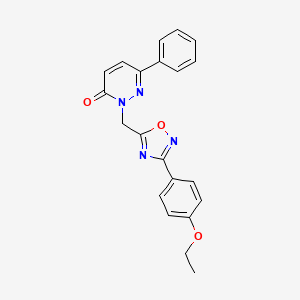 molecular formula C21H18N4O3 B3206725 2-((3-(4-ethoxyphenyl)-1,2,4-oxadiazol-5-yl)methyl)-6-phenylpyridazin-3(2H)-one CAS No. 1040672-18-1