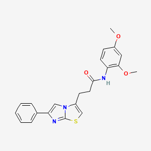 molecular formula C22H21N3O3S B3206734 N-(2,4-dimethoxyphenyl)-3-(6-phenylimidazo[2,1-b]thiazol-3-yl)propanamide CAS No. 1040672-28-3