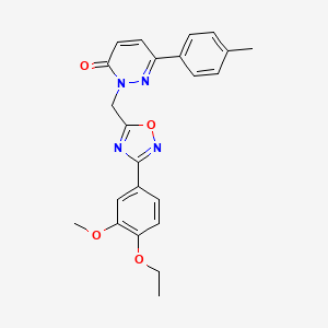 molecular formula C23H22N4O4 B3206738 2-((3-(4-ethoxy-3-methoxyphenyl)-1,2,4-oxadiazol-5-yl)methyl)-6-(p-tolyl)pyridazin-3(2H)-one CAS No. 1040672-34-1