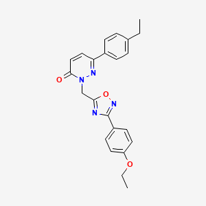 molecular formula C23H22N4O3 B3206751 2-((3-(4-ethoxyphenyl)-1,2,4-oxadiazol-5-yl)methyl)-6-(4-ethylphenyl)pyridazin-3(2H)-one CAS No. 1040672-50-1