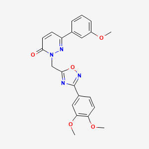 molecular formula C22H20N4O5 B3206759 2-((3-(3,4-dimethoxyphenyl)-1,2,4-oxadiazol-5-yl)methyl)-6-(3-methoxyphenyl)pyridazin-3(2H)-one CAS No. 1040672-58-9