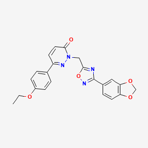 molecular formula C22H18N4O5 B3206760 2-{[3-(1,3-benzodioxol-5-yl)-1,2,4-oxadiazol-5-yl]methyl}-6-(4-ethoxyphenyl)pyridazin-3(2H)-one CAS No. 1040672-80-7
