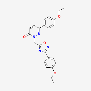 molecular formula C23H22N4O4 B3206768 6-(4-ethoxyphenyl)-2-((3-(4-ethoxyphenyl)-1,2,4-oxadiazol-5-yl)methyl)pyridazin-3(2H)-one CAS No. 1040672-87-4
