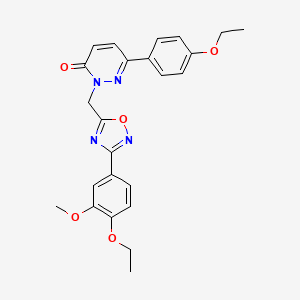 molecular formula C24H24N4O5 B3206781 2-((3-(4-ethoxy-3-methoxyphenyl)-1,2,4-oxadiazol-5-yl)methyl)-6-(4-ethoxyphenyl)pyridazin-3(2H)-one CAS No. 1040672-94-3