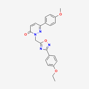 molecular formula C22H20N4O4 B3206783 2-((3-(4-ethoxyphenyl)-1,2,4-oxadiazol-5-yl)methyl)-6-(4-methoxyphenyl)pyridazin-3(2H)-one CAS No. 1040673-09-3