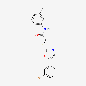 molecular formula C18H15BrN2O2S B3206789 2-((5-(3-bromophenyl)oxazol-2-yl)thio)-N-(m-tolyl)acetamide CAS No. 1040673-29-7