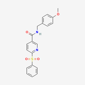 molecular formula C20H18N2O4S B3206796 N-(4-methoxybenzyl)-6-(phenylsulfonyl)nicotinamide CAS No. 1040673-53-7