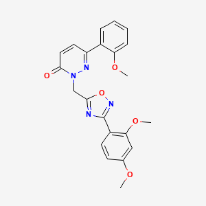 molecular formula C22H20N4O5 B3206799 2-((3-(2,4-dimethoxyphenyl)-1,2,4-oxadiazol-5-yl)methyl)-6-(2-methoxyphenyl)pyridazin-3(2H)-one CAS No. 1040673-56-0