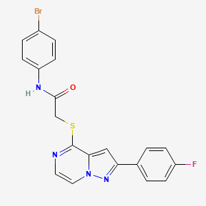 molecular formula C20H14BrFN4OS B3206800 N-(4-bromophenyl)-2-{[2-(4-fluorophenyl)pyrazolo[1,5-a]pyrazin-4-yl]sulfanyl}acetamide CAS No. 1040673-85-5