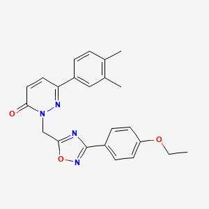 molecular formula C23H22N4O3 B3206805 6-(3,4-dimethylphenyl)-2-((3-(4-ethoxyphenyl)-1,2,4-oxadiazol-5-yl)methyl)pyridazin-3(2H)-one CAS No. 1040673-95-7