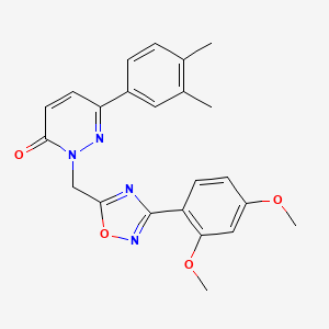 molecular formula C23H22N4O4 B3206812 2-((3-(2,4-dimethoxyphenyl)-1,2,4-oxadiazol-5-yl)methyl)-6-(3,4-dimethylphenyl)pyridazin-3(2H)-one CAS No. 1040674-03-0