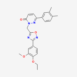 molecular formula C24H24N4O4 B3206823 6-(3,4-dimethylphenyl)-2-((3-(4-ethoxy-3-methoxyphenyl)-1,2,4-oxadiazol-5-yl)methyl)pyridazin-3(2H)-one CAS No. 1040674-19-8