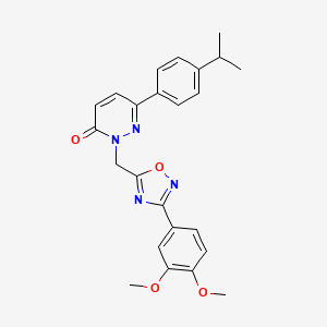 molecular formula C24H24N4O4 B3206827 2-((3-(3,4-dimethoxyphenyl)-1,2,4-oxadiazol-5-yl)methyl)-6-(4-isopropylphenyl)pyridazin-3(2H)-one CAS No. 1040674-27-8