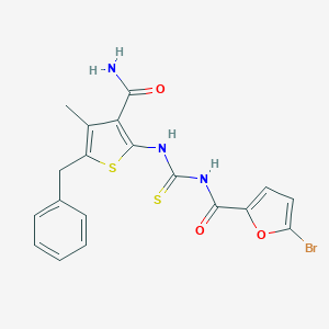 N-[(5-benzyl-3-carbamoyl-4-methylthiophen-2-yl)carbamothioyl]-5-bromofuran-2-carboxamide