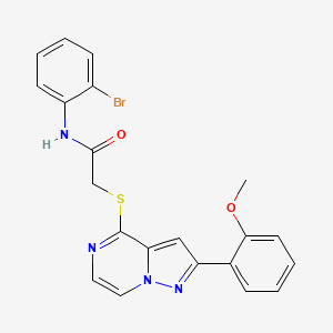 molecular formula C21H17BrN4O2S B3206852 N-(2-bromophenyl)-2-{[2-(2-methoxyphenyl)pyrazolo[1,5-a]pyrazin-4-yl]sulfanyl}acetamide CAS No. 1040675-38-4