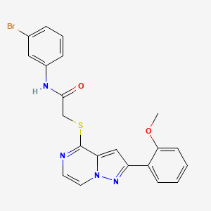 molecular formula C21H17BrN4O2S B3206860 N-(3-bromophenyl)-2-{[2-(2-methoxyphenyl)pyrazolo[1,5-a]pyrazin-4-yl]sulfanyl}acetamide CAS No. 1040675-45-3